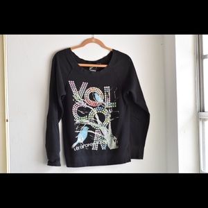Volcom slightly off shoulder black sweater